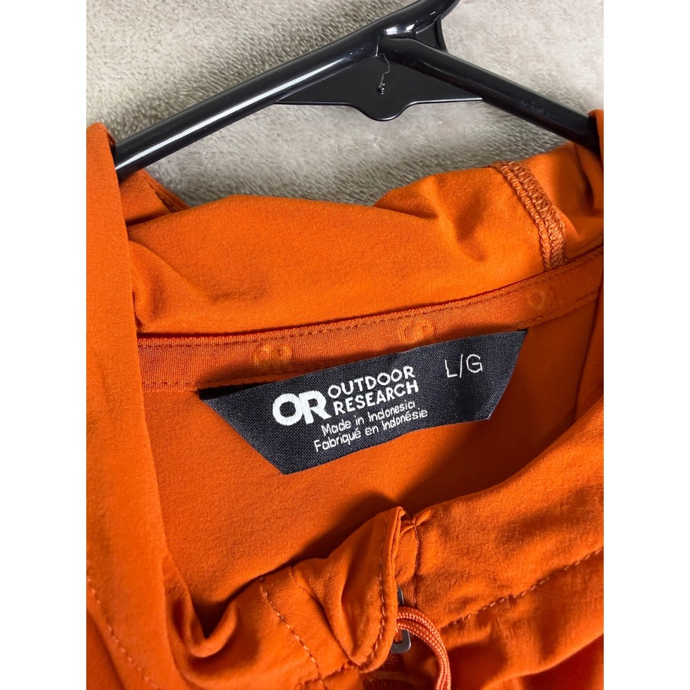 Outdoor Research Mens Large Orange Half Zip Hooded Softshell Breathable Jacket - Picture 4 of 10